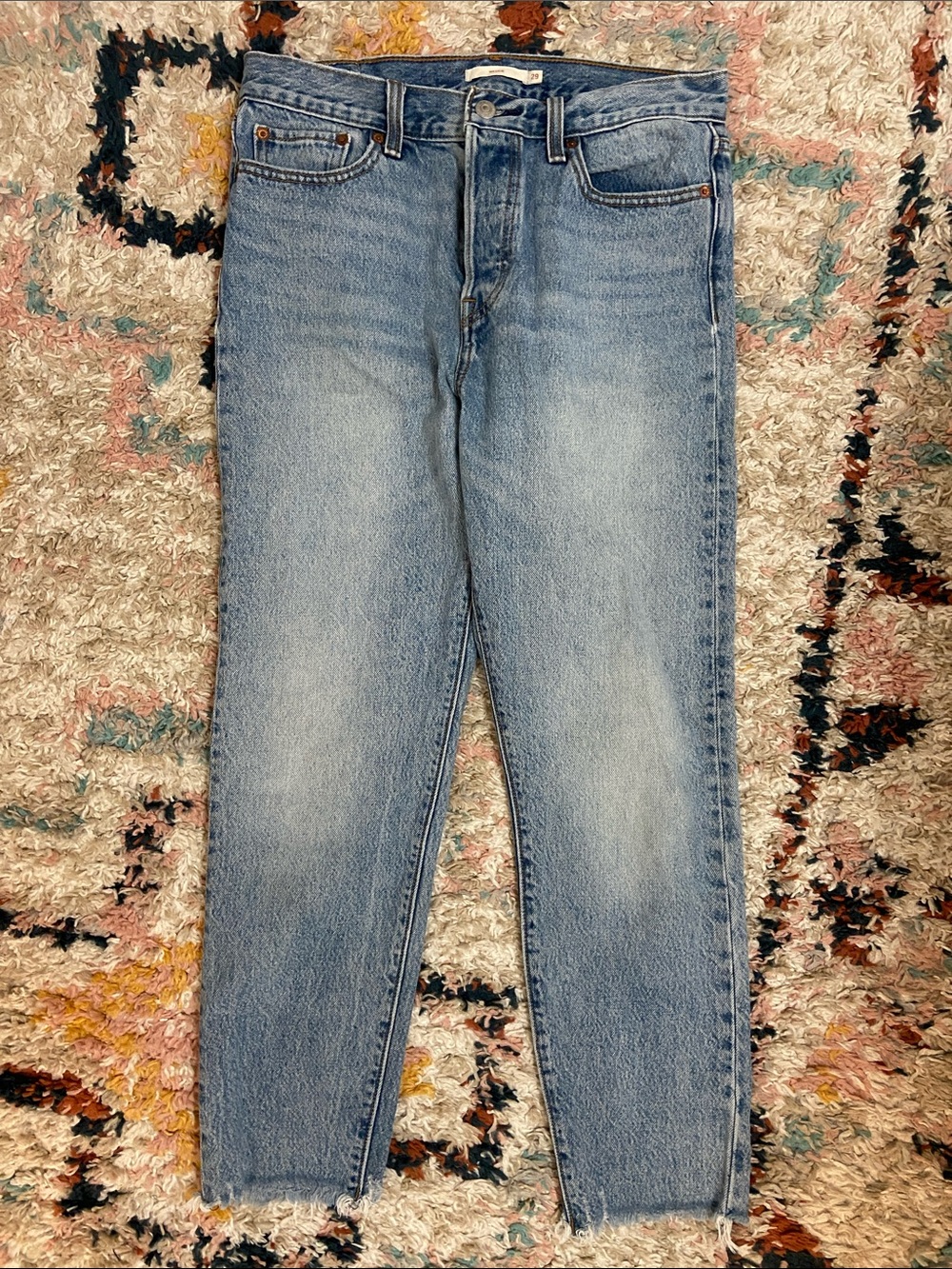 Levi’s Premium Wedgie Fit Distressed Ankle Jeans